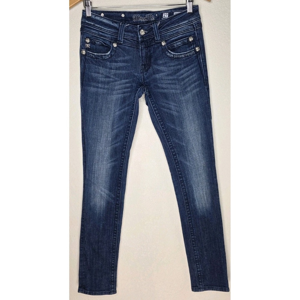 Miss Me Flap Pocket‎ Stretch Denim Skinny Jeans Low Rise Bradbury 27x33 Y2K Moto
